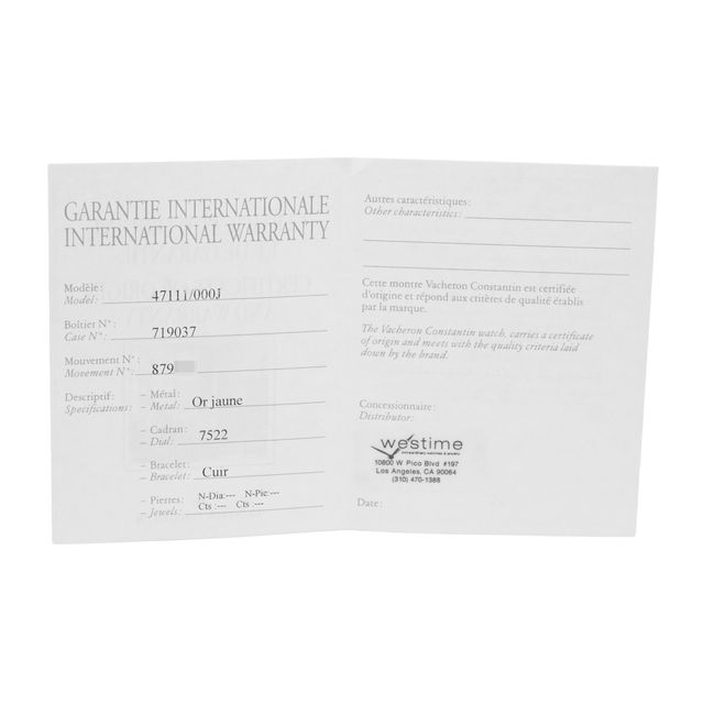 Vacheron Constantin Les Historiques 47111/000J-7522 Image 3